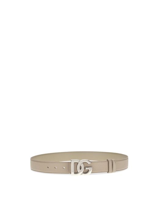 Dolce & Gabbana White Calfskin Leather Belt Calf Bos Taurus E Braces for men