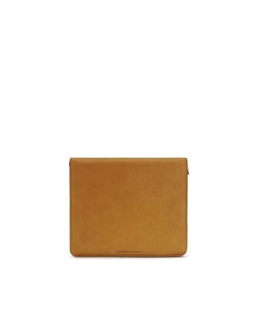 Brunello Cucinelli Brown Calf Leather Bos Taurus Wallet for men