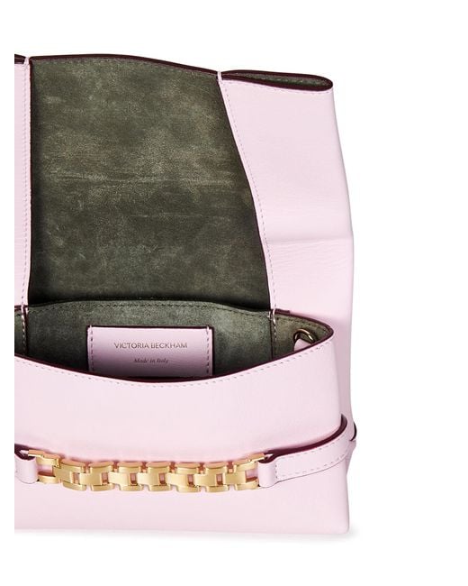 Victoria Beckham Pink Mini Chain Pouch With Long Strap Clutch