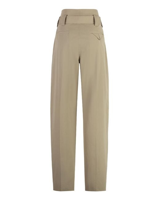 Bottega Veneta Natural Trousers Cotton Gabardine Straight