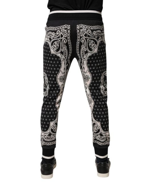 Dolce & Gabbana Black Cotton Bandana Jogger Sweatpants Pants And for men