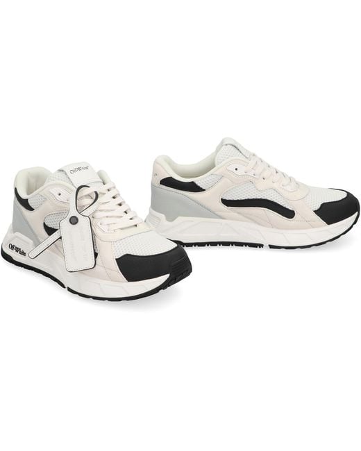 Off-White c/o Virgil Abloh White Leather And Mesh Sneakers Cow Hide Trainers