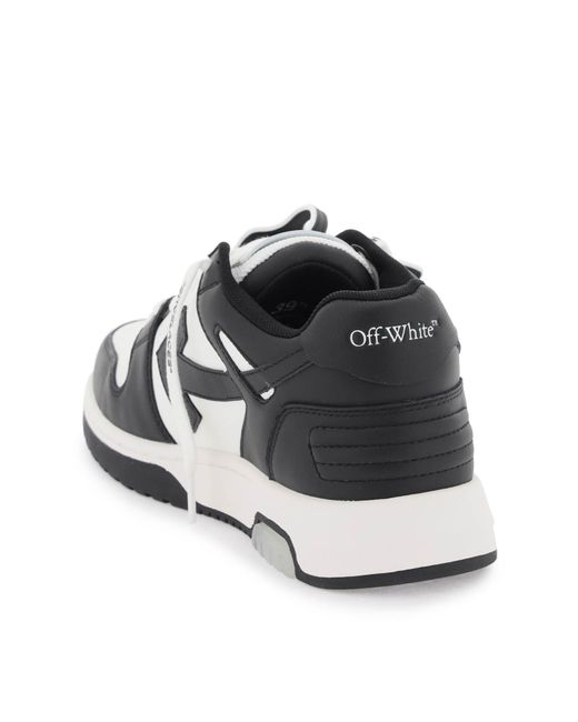 Off-White c/o Virgil Abloh Black Out Of Office Logo-embroidered Leather Low-top Trainers 7. for men