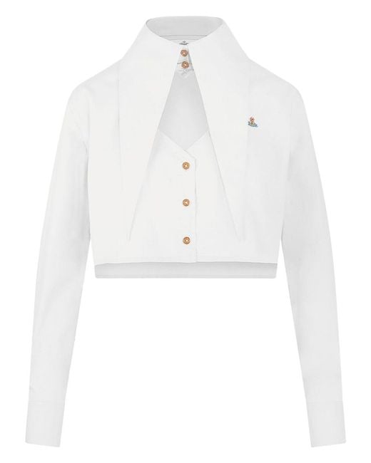 Vivienne Westwood White Shirt Cut Off Heart Cotton