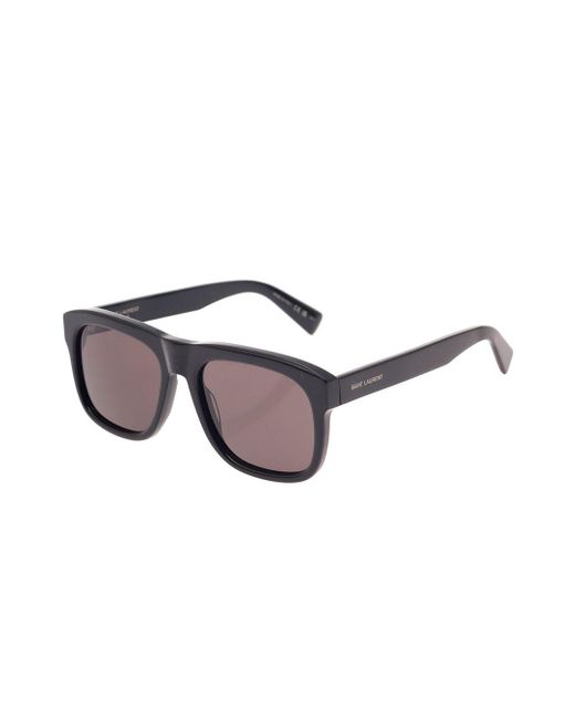 Saint Laurent Black Sl 558 Square Sunglasses With Engraved Logo