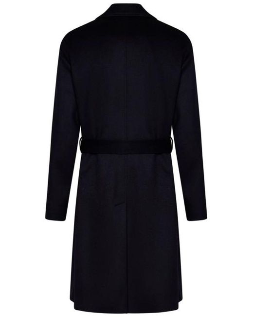 Lardini Black Dark Wool Coat for men
