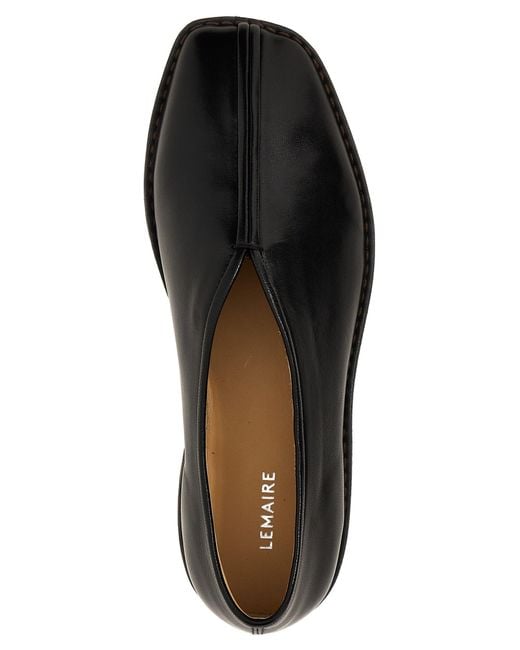 Lemaire Black Flat Piped Flat Shoes