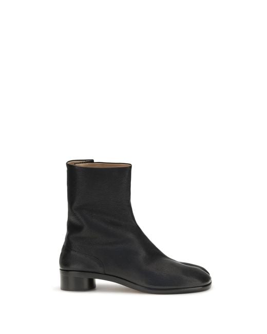 Maison Margiela Black Tabi Ankle Boots Calf Leather Bos Taurus for men