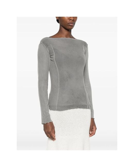 Baserange Gray Sweater Omato Ribbed-Knit Organic Cotton T-Shirts & Jerseys