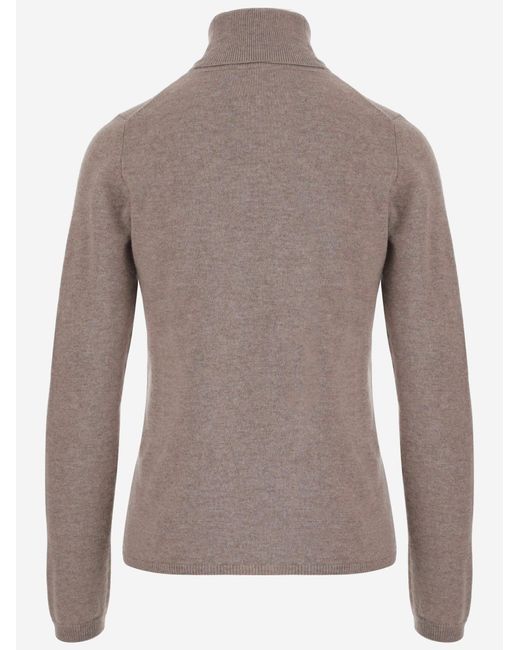 Allude Gray Cashmere Turtleneck Sweater