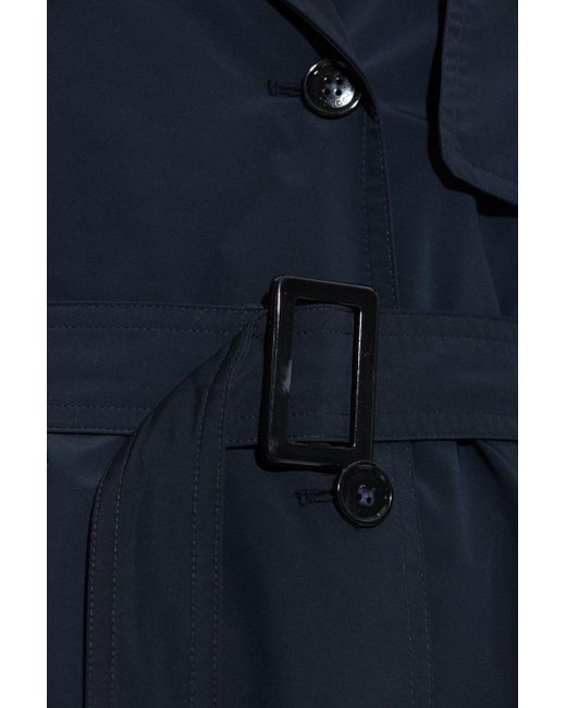 Woolrich Blue Trench Coat With Logo