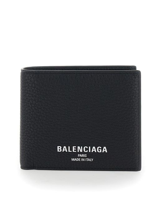 Balenciaga Black Bifold Wallet Leather Calfskin for men