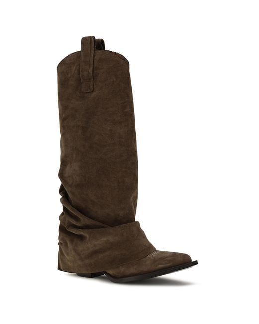 R13 Brown Suede Cowboy Boots
