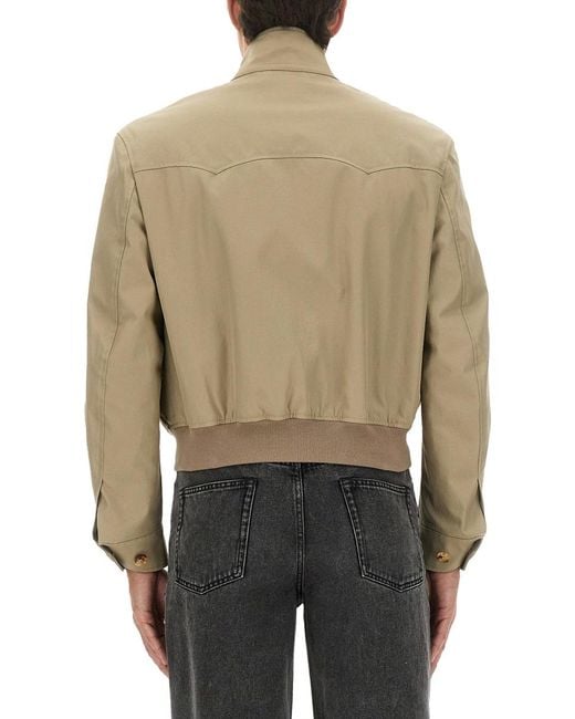 McQueen Natural Harrington Cropped Jacket Cotton for men