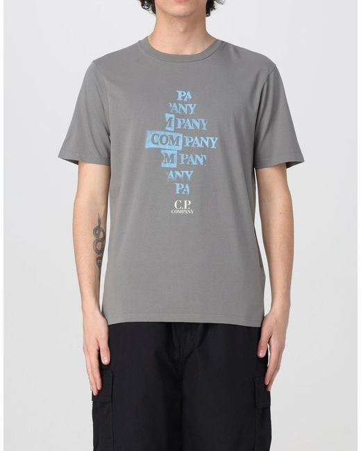C P Company Gray Relaxed-Fit Graphic Print Jersey T-Shirt for men