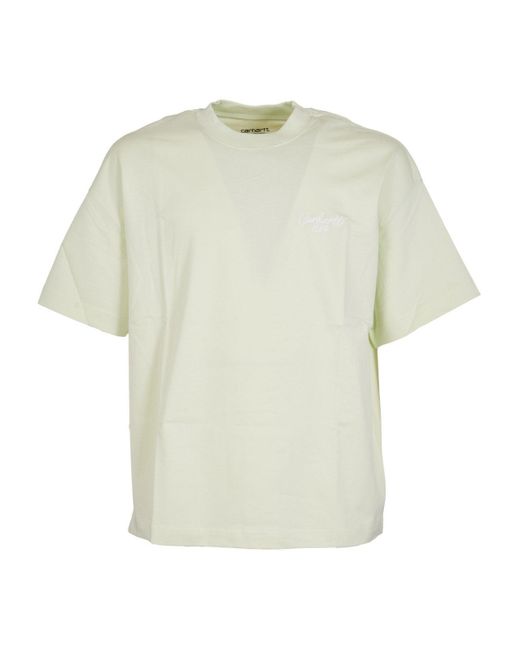 Carhartt White S/S Signature Script T-Shirt for men