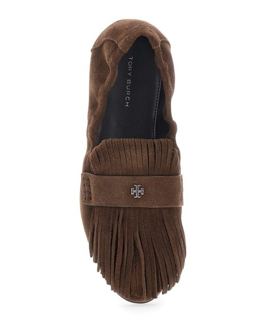 Tory Burch Brown Slip On Loafers