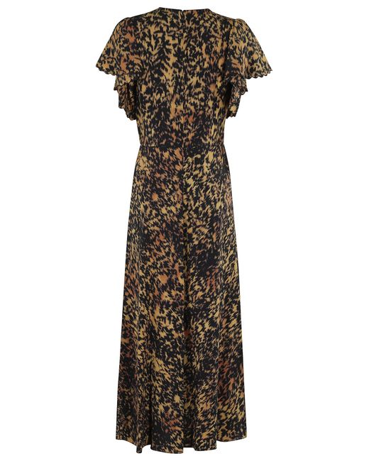 Ulla Johnson Multicolor Blithe Flutter Sleeve Midi Dress