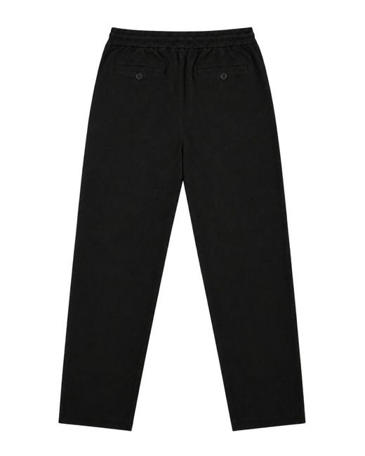 Vilebrequin Black Stretch Cotton Satin Trousers With Drawstring Waist for men