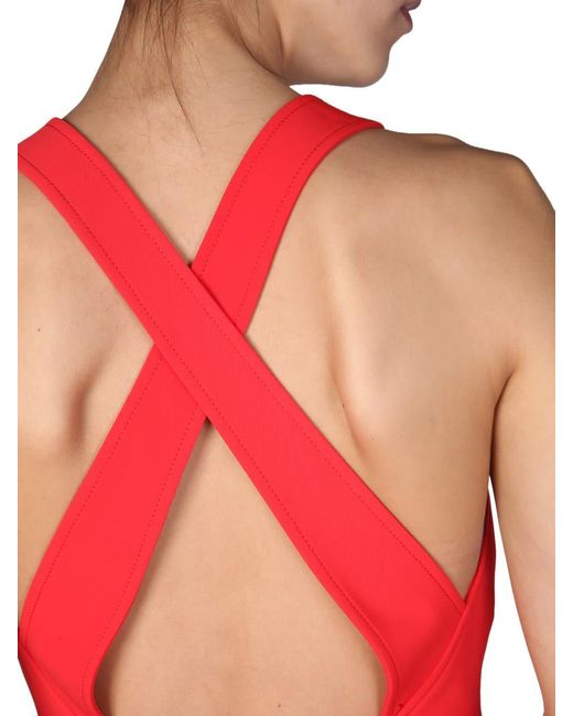 Boutique Moschino Red Dress With Cut Out Detail