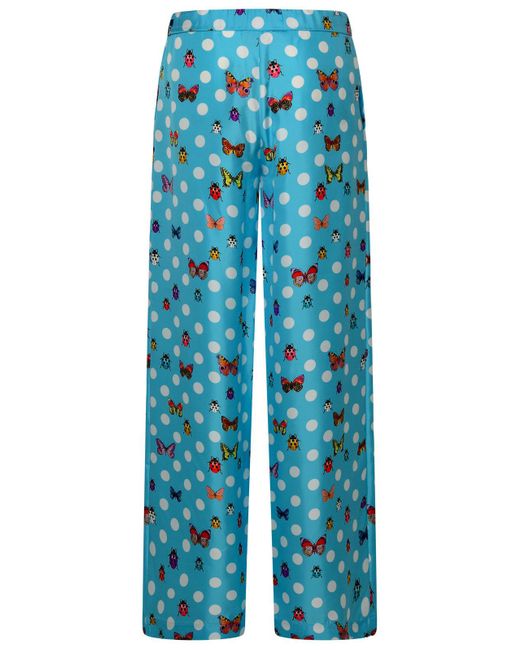 Light Blue Silk Pants