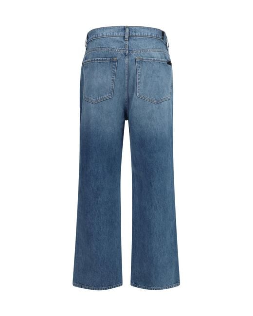 7FOR Blue Wide-Leg Jeans Cotton for men