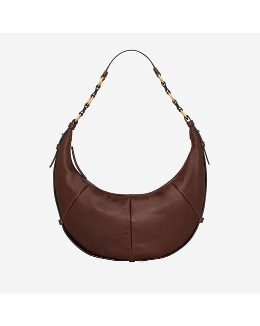 Saint Laurent Brown Hobo Bag Lambskin Leather Shoulder