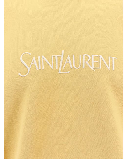 Saint Laurent Yellow Sweatshirt With Logo, for men