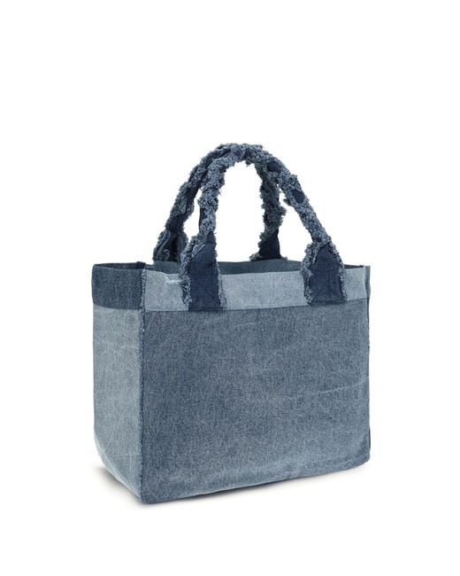 Ganni Blue Medium Trapeze Denim Shopper Cotton Shoulder Bags