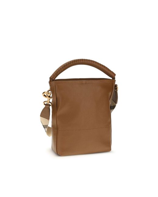 Burberry Brown Calf Leather Bos Taurus Backet Bag