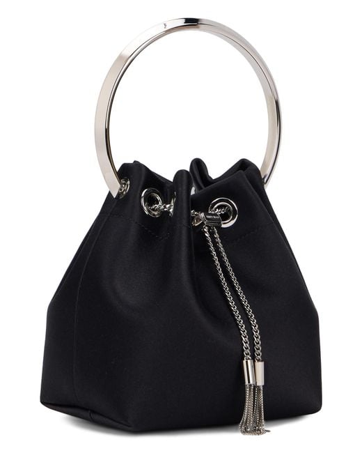 Jimmy Choo Black Handbag Bon Satin- Viscose Handbags