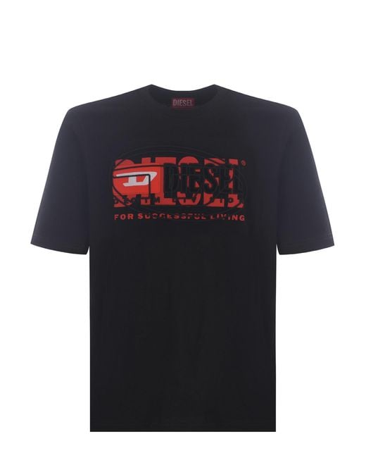 DIESEL Black T-Shirt T-Boxt Made Of Cotton Jersey for men