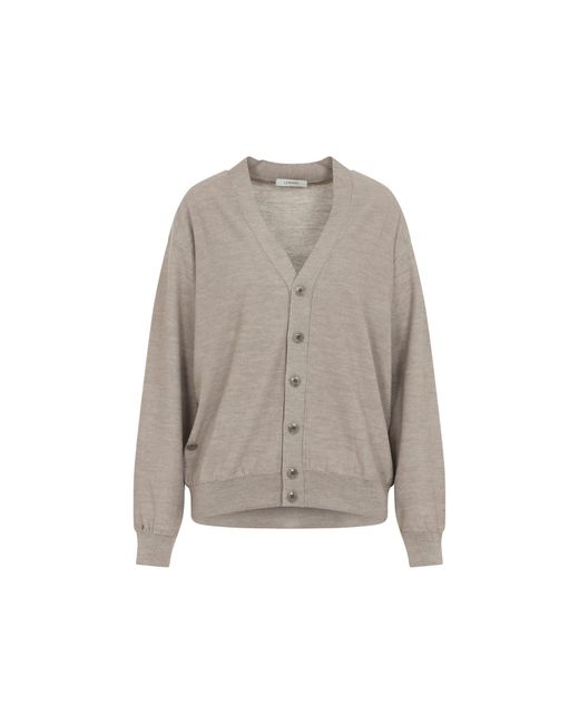 Lemaire Light Taupe Wool Relaxed Twisted Cardigan in Gray | Lyst