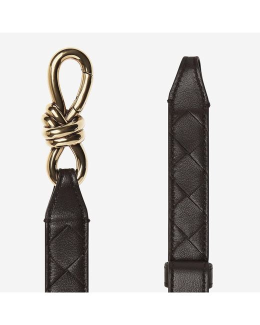 Bottega Veneta Black Leather Belt With Golden Knot Buckle