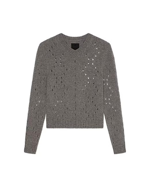 Givenchy Gray Short V Neck Sweater_Medium