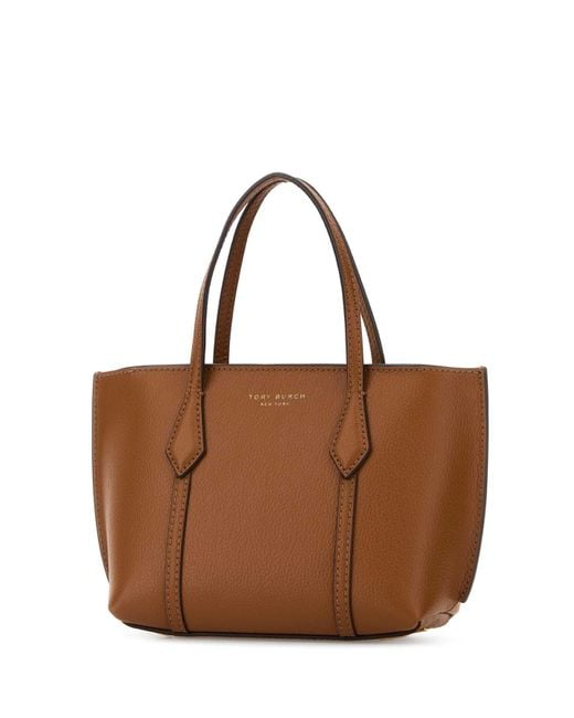 Tory Burch Brown Biscuit Leather Mini Perry Handbag