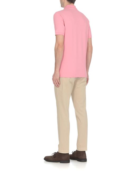 Fay Pink Polo Shirt With Logo for men