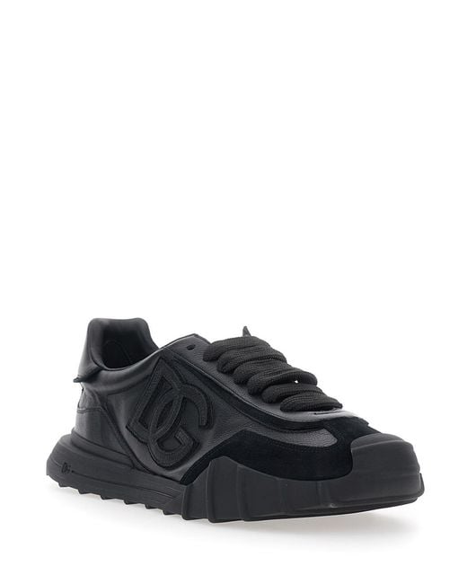 Dolce & Gabbana Black Low Top Leather Sneakers Trainers for men
