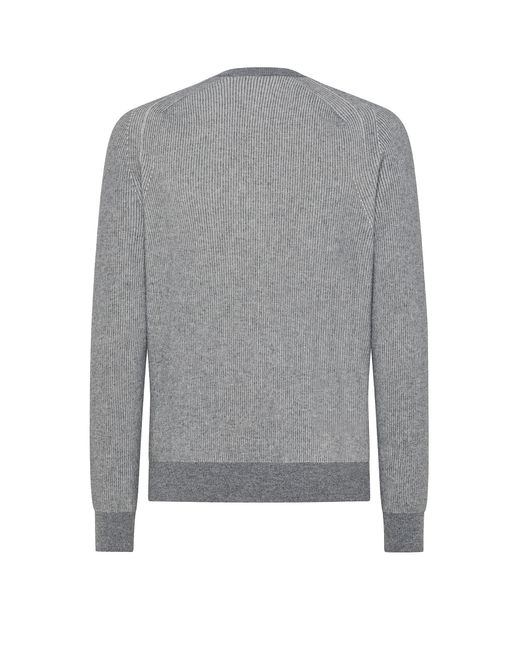 Seventy Gray Crewneck Sweater With English Rib for men