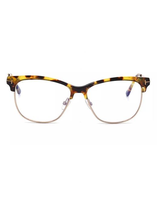 Tom Ford Metallic Eyeglasses Square Full Rim, Frame And Clear Demo Lenses Lens Tf5546-B056
