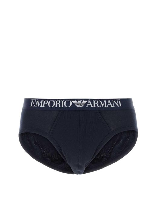 Emporio Armani Blue Multicolor Stretch Cotton Brief Set for men