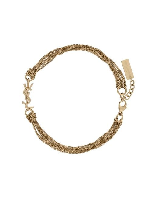 Saint Laurent Metallic Bracelet Cassandra Brass Bracelets