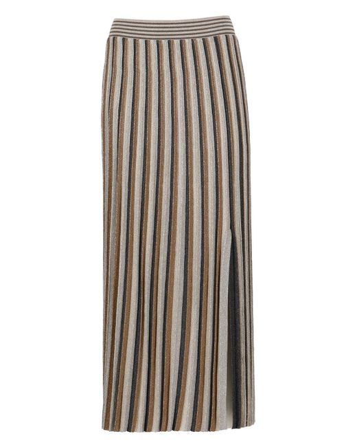 D.exterior Brown Skirt With Lurex Details