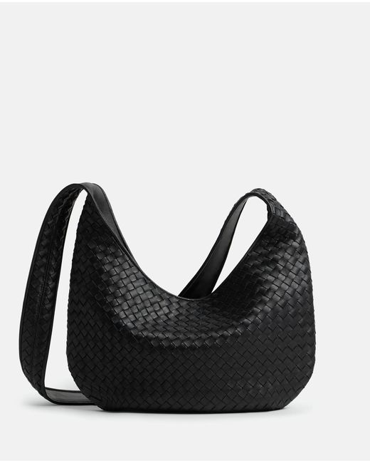 Bottega Veneta Black Small Hobo Intreccio Bag for men