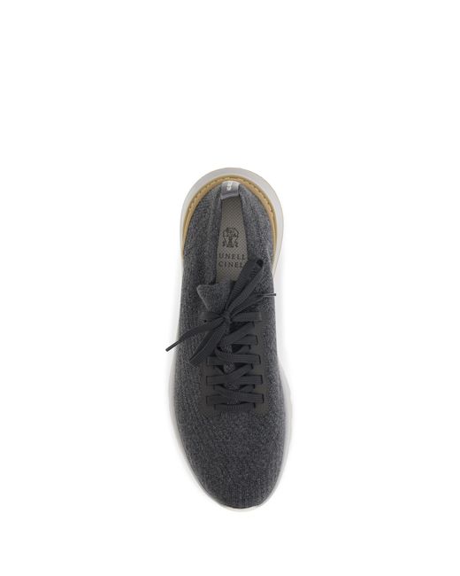 Brunello Cucinelli White Sneakers Cotton Upper Trainers for men