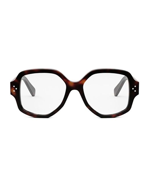 Céline Black Eyewear Squared Frame Glasses