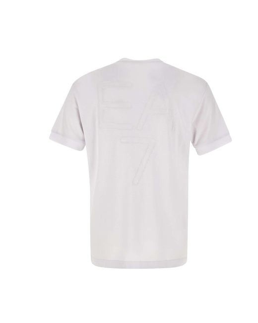 EA7 White Viscose T-Shirt for men