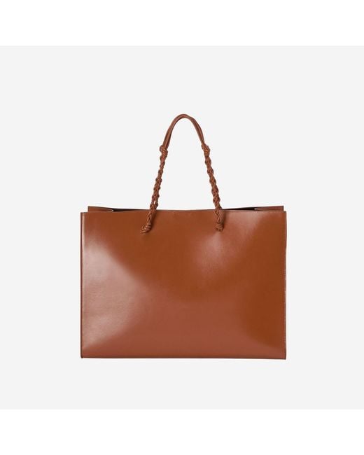 Jil Sander Brown Leather Tote Bag Shoulder