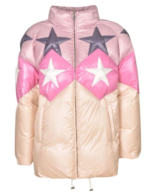 Miu Miu Star Quilted Puffer Jacket in Camel (Pink) - Lyst