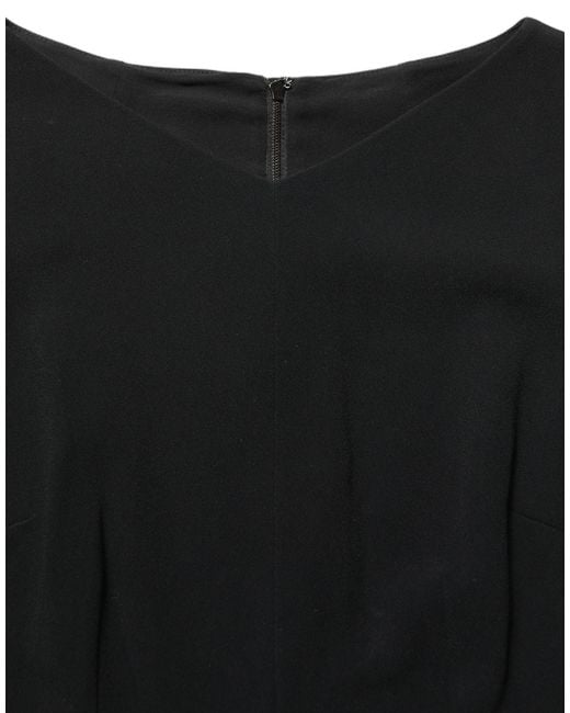 Dolce & Gabbana Black Viscose Short Sleeve A-Line Midi Dress Acetate Elastane